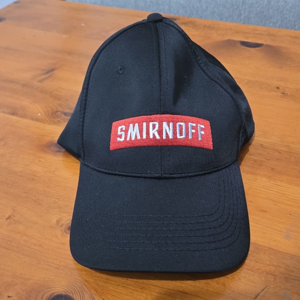 Smirnoff Black Baseball Cap Hat Red Smirnoff Lettering 21 On Back